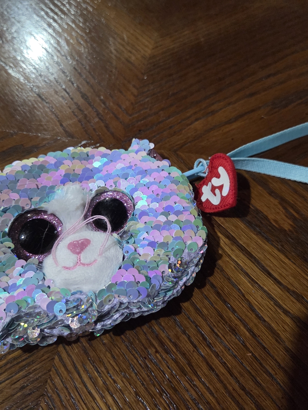 Ty Sequin Plush Wristlet Pouch - Iridescent Pastel Multicolor